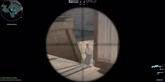 minimap radar overlay showing all player positions feature active during Counter Strike 2 gameplay