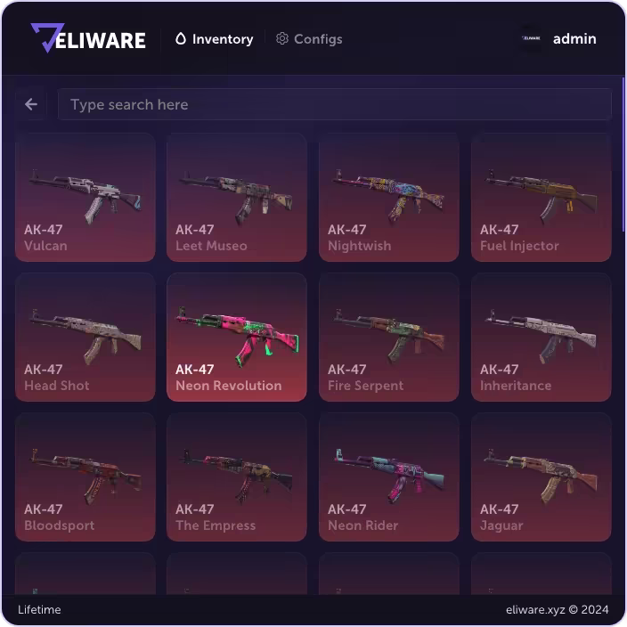 EliWare Inventory Changer CS2 cheat for Counter Strike 2 Cheats