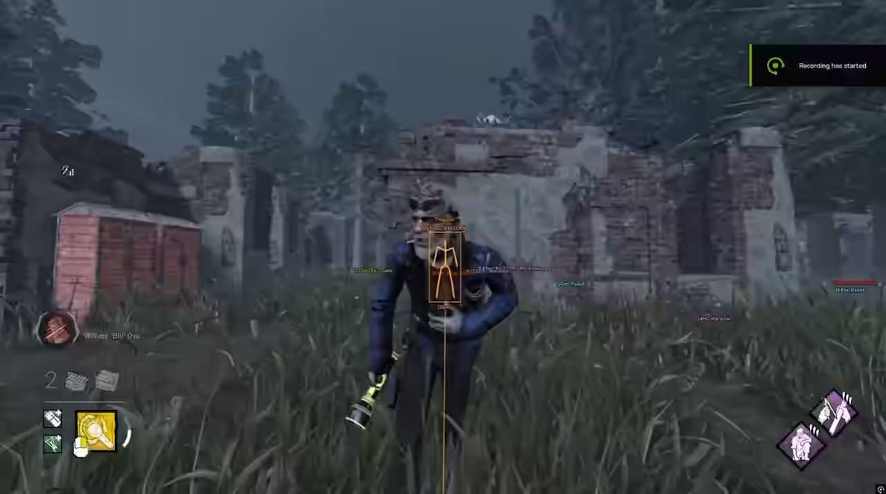 Overdose DBD cheat menu showing killer aura ESP configuration showing detection distance setting