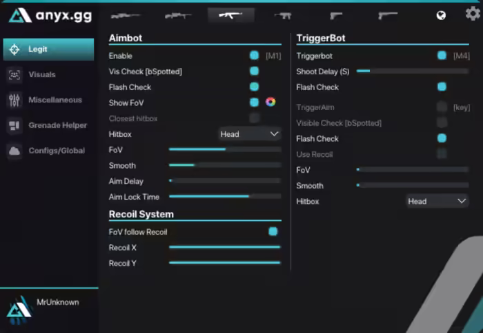 screenshot showing skin changer interface with knife model and glove selection configuration options